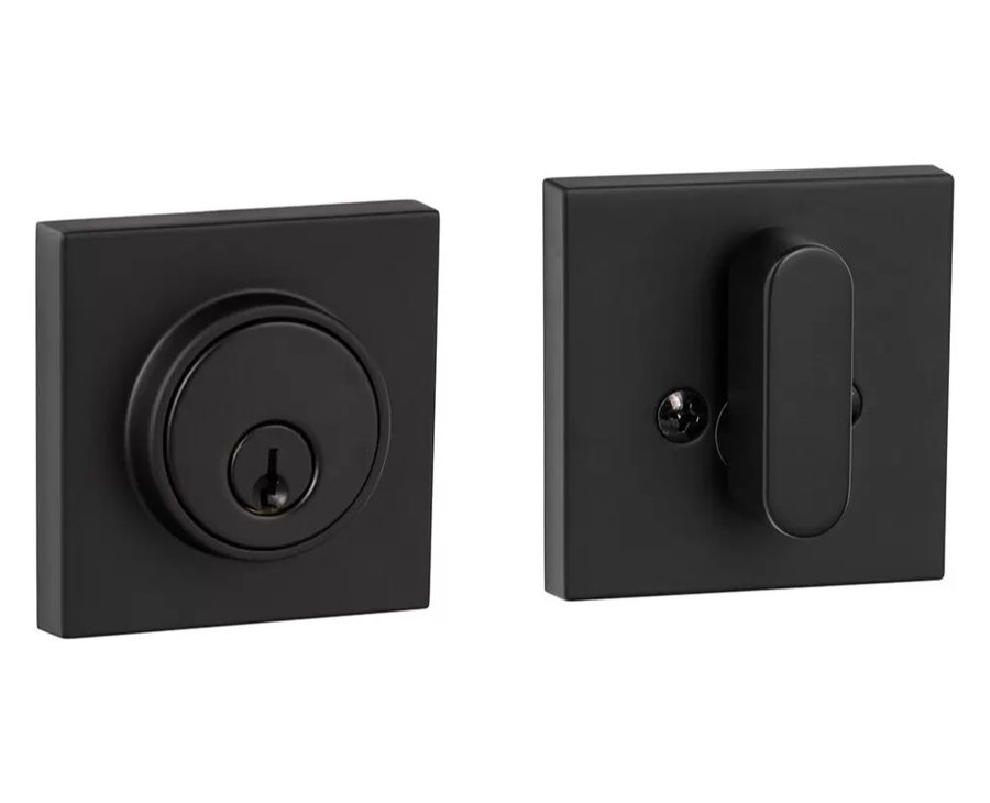 Single-cylinder deadbolt exterior and interior turn, Black finish